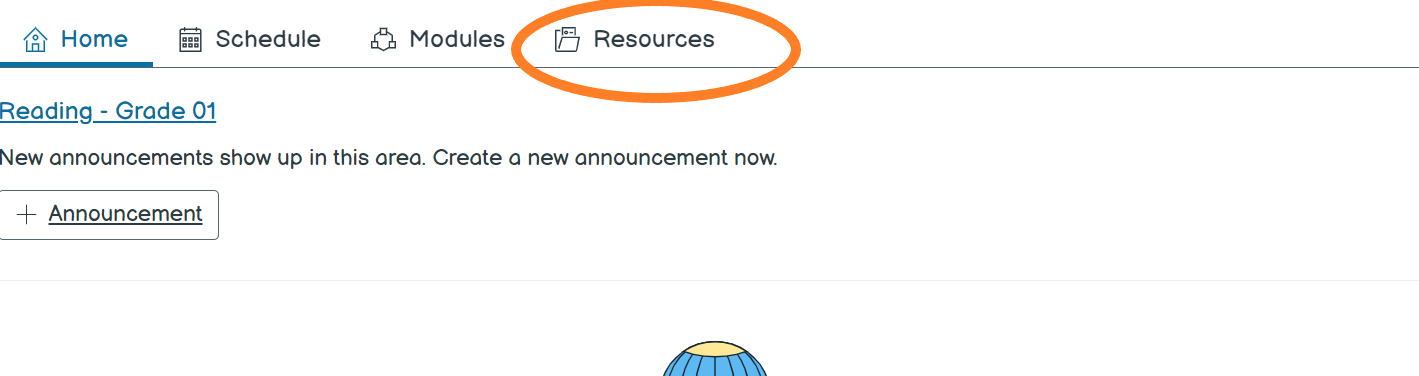 Resources button circled